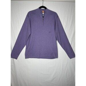 Peter Millar Mens Crown Comfort 1/4 Zip Pull Over Purple Modal Blend Sz L $185